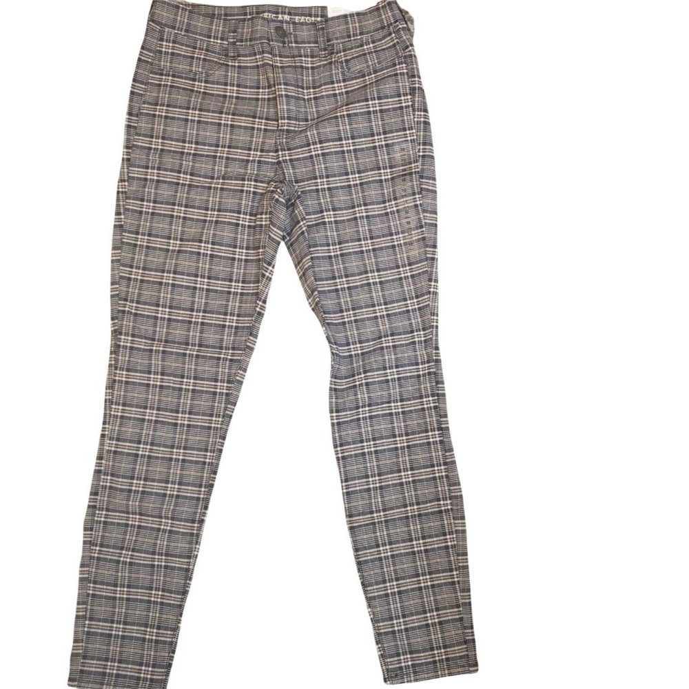 American Eagle High Rise Jegging 10 Long Super Soft Crop Plaid